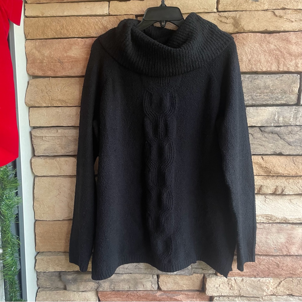 Caslon Oversized Black Cowl Neck Soft Sweater Nwt Medium